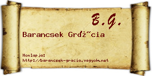 Barancsek Grácia névjegykártya